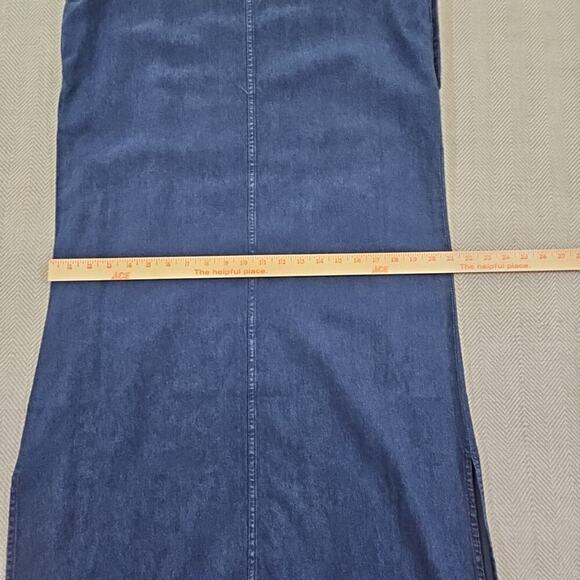 National Wildlife Denim Maxi Dress Size Medium Blue Floral and Bird Embroidery - Picture 10 of 12